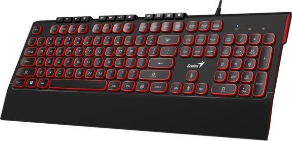 Klawiatura Genius Slimstar 280 Przewodowa Czarno-czerwona CZ + SK (31310012411) 1