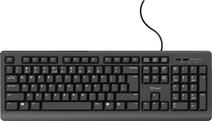 Klawiatura Trust Teclado TK-150 Przewodowa Czarna PL (23982) 1