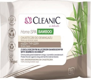 CLEANIC_Home SPA chusteczki do demakijażu do każdego typu cery Bamboo 20szt. 1