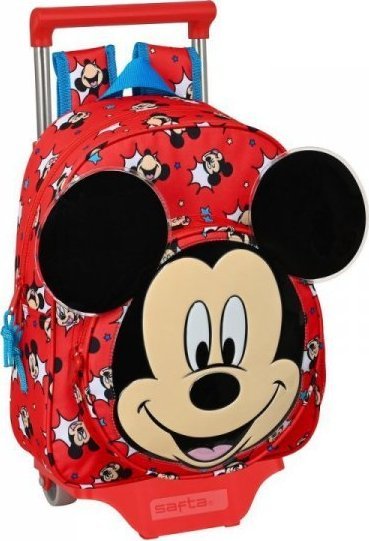Mickey Mouse Clubhouse Torba szkolna z kółkami Mickey Mouse Clubhouse Happy Smiles Czerwony Niebieski (28 x 34 x 10 cm) 1