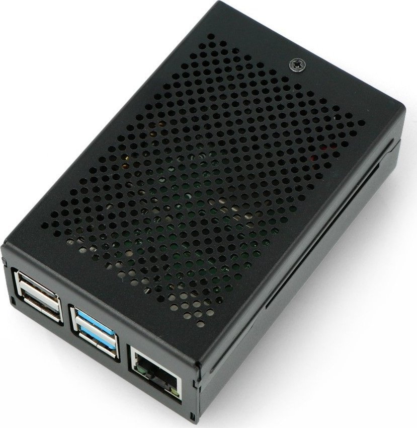 Lonten Technology Obudowa do Raspberry Pi 4B z wentylatorem - aluminiowa - czarna - LT-4BA03 1