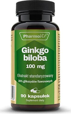 Pharmovit Ginko biloba Miłorząb japoński Ekstrakt standaryzowany 24% 90k Pharmovit 1