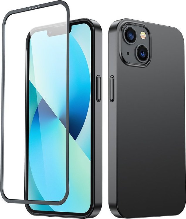 Joyroom Joyroom 360 Full Case Etui Pokrowiec Do Iphone 13 Obudowa Na Tył I Przód + Szkło Hartowane Czarny (Jr-Bp927 Black) 1