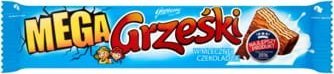 Goplana Grześki Mega W mlecznej czekoladzie Wafel przekładany kremem kakaowym w czekoladzie mlecznej 48 g 1