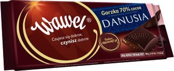 Wawel Wawel Czekolada Gorzka 70% z nadzieniem czekoladki Danusia 100g 1