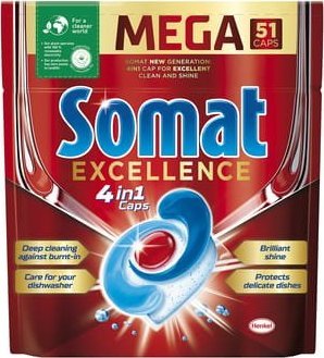 Somat Somat Excellence 4w1 51szt Tabletki do zmywarek doypack 1
