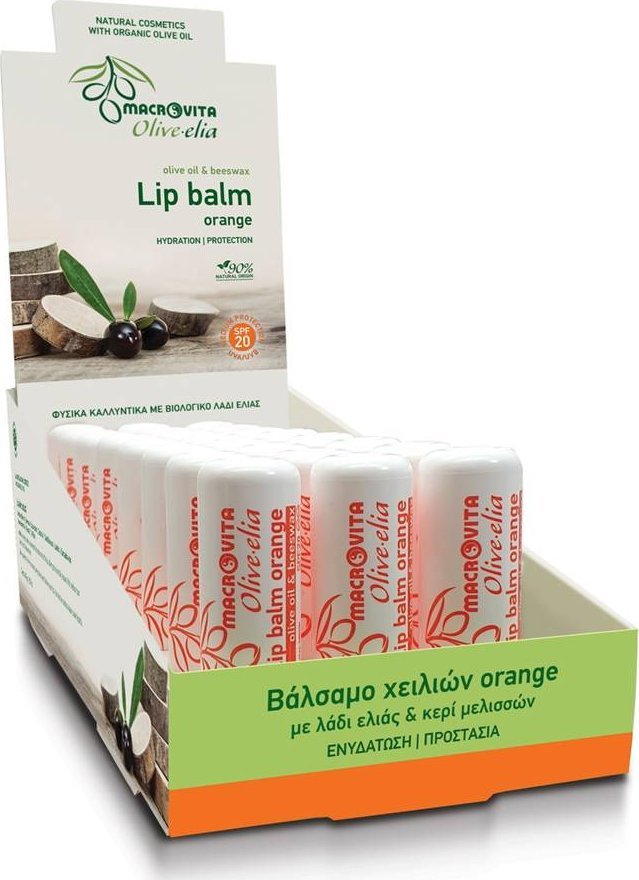 Macrovita MACROVITA OLIVE-ELIA pomadka do ust z oliwą z oliwek i woskiem pszczelim SPF20 POMARAŃCZA 4.8g 1