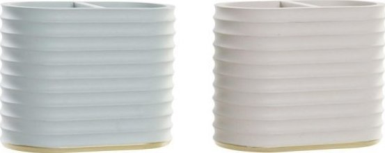 DKD Home Decor Stojak na szczoteczki do zębów DKD Home Decor Beżowy Kolor Zielony Żywica (13 x 7 x 11 cm) (2 Sztuk) 1