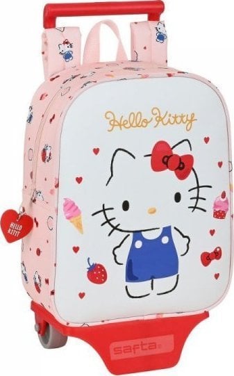 Hello Kitty Torba szkolna z kółkami Hello Kitty Happiness Girl Różowy Biały (22 x 28 x 10 cm) 1
