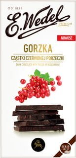 E.Wedel E.Wedel Czekolada gorzka premium z czerwoną porzeczką 100g 1