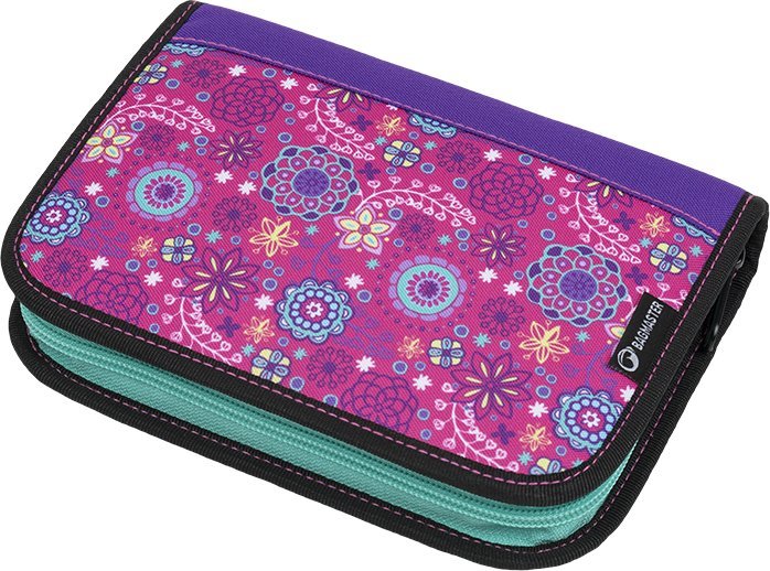 Piórnik BAGMASTER Piórnik szkolny różowy + fioletowy Bagmaster Case Alfa 9 A 1