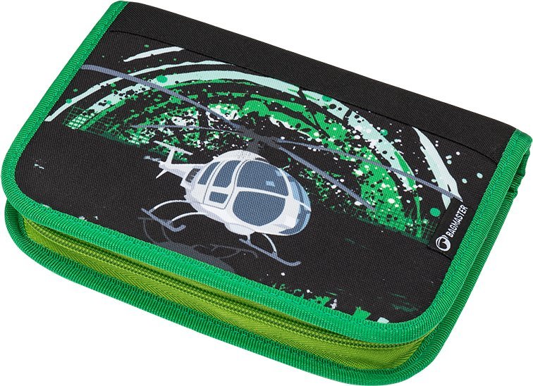 Piórnik BAGMASTER Piórnik szkolny zielony + czarny + szary Bagmaster Case Alfa 9 D 1