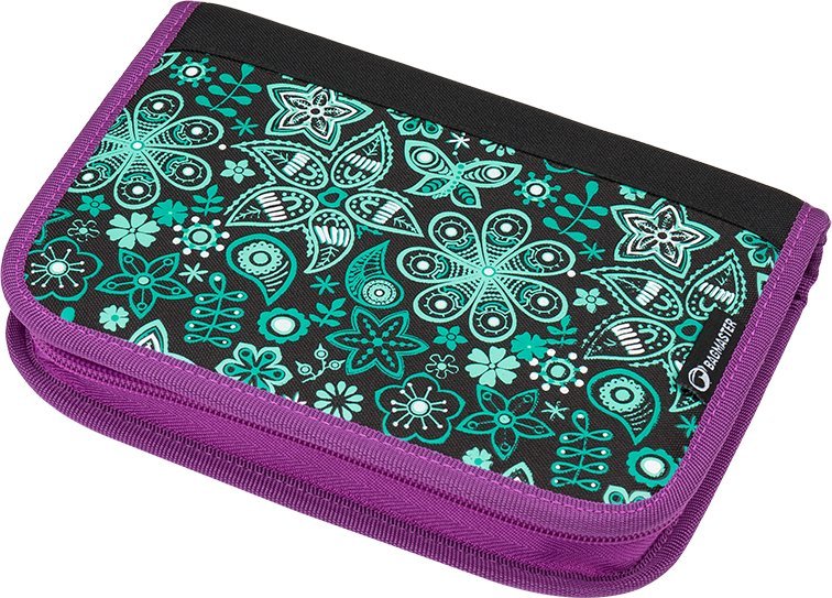 Piórnik BAGMASTER Piórnik szkolny turkusowy + fioletowy Bagmaster Case Alfa 9 B 1