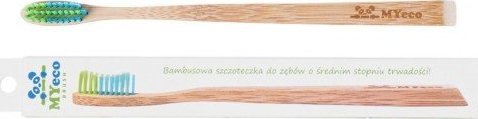 MYECOBRUSH SZCZOTECZKA DO ZĘBÓW BAMBUSOWA SLIM ZIELONO - NIEBIESKA O ŚREDNIM STOPNIU TWARDOŚCI - MYECOBRUSH 1