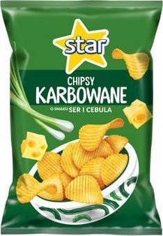 Star Star Chipsy karbowane o smaku ser i cebula 130 g 1