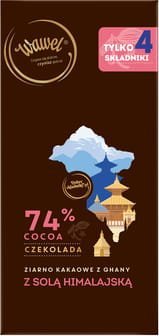 Wawel Wawel Czekolada 74% cocoa ziarno kakaowe z Ghany z solą himalajską 100g 1