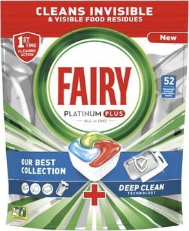 Fairy Fairy Platinum Plus Świeża ziołowa bryza Tabletki do zmywarki All In One, 52 szt 1