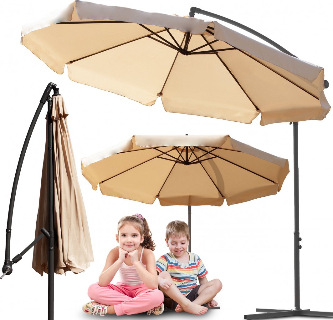Maltec Parasol Ogrodowy Na Taras 350 cm Beżowy 1