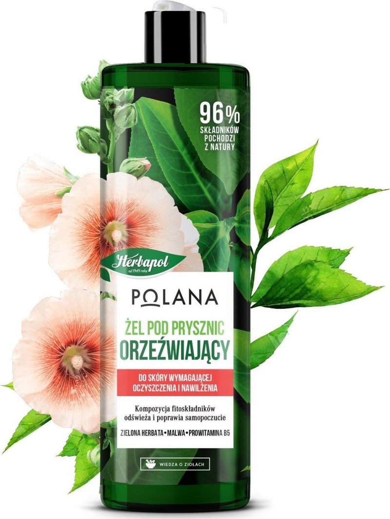 Herbapol HERBAPOL Polana Żel pod prysznic orzeźwiający - Zielona Herbata & Malwa & Prowitamina B5  400ml 1