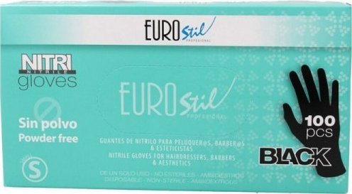 eurostil Rękawice jednorazowego użytku Eurostil Czarny Rozmiar S Nitryl (100 uds) 1