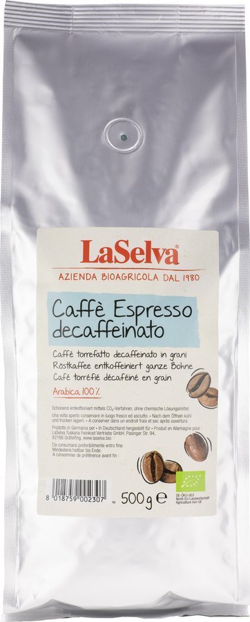 Kawa ziarnista Laselva LaSelva Kawa Caffe Espresso ziarna 500g bezkofeinowa BIO 1