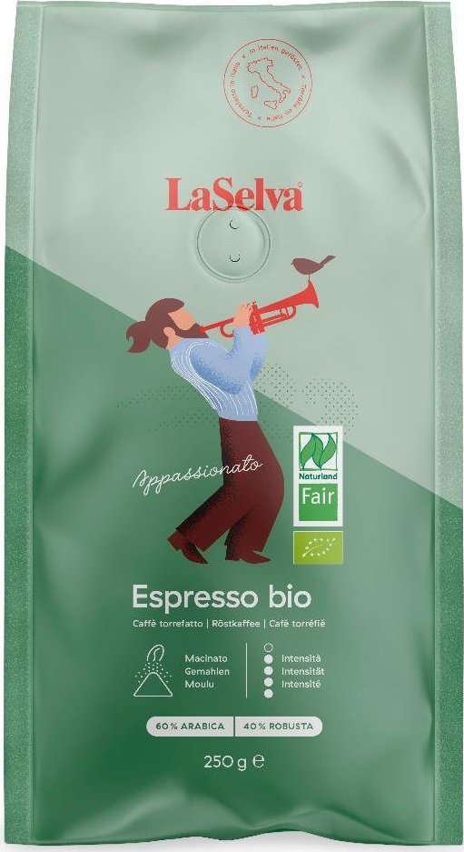 Kawa mielona Laselva LaSelva Kawa ESPRESSO "APPASSIONATO" mielona 250g BIO 1