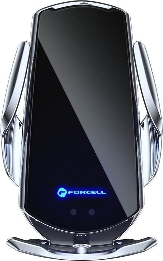 ForCell Uchwyt z ładowaniem indukcyjnym automatyczny + adapt. magnetyczne FORCELL HS1 Qi 15W srebrny 1