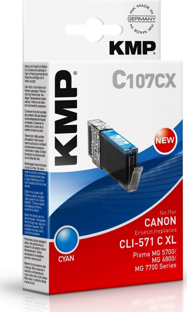 Tusz KMP Patrone Canon CLI-571 C XL comp. cyan pigm. C107CX - 1569,0003