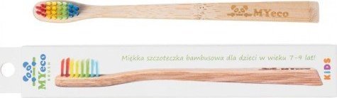 MYECOBRUSH SZCZOTECZKA DO ZĘBÓW DLA DZIECI OD 4 DO 6 LAT BAMBUSOWA WIELOKOLOROWA MIĘKKA - MYECOBRUSH 1