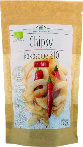 PIĘĆ PRZEMIAN PIĘĆ PRZEMIAN Chipsy kokosowe z chili BIO 80g 1
