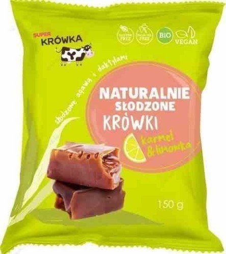SUPER KRÓWKA Krówki słodzone Agawą & Daktylem + LIMONKA B/C BIO 150g 1