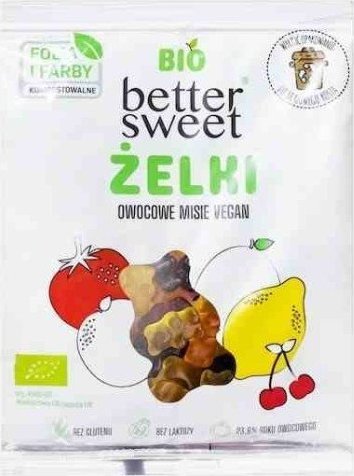 Better Sweet Żelki better sweet owocowe misie Vegan BIO 80g 1