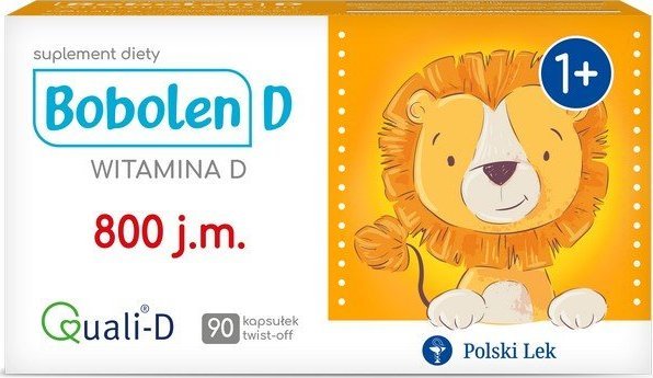 Polski Lek Bobolen D Witamina D 800j.m 90 kapsułek twist-off - Długi termin ważności! 1
