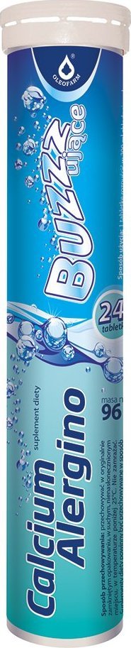 Oleofarm Calcium Alergino Buzzzujące 24 tabletki musujące - Długi termin ważności! 1
