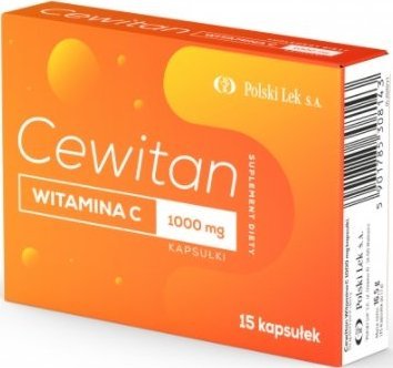 Polski Lek Cewitan, Witamina C 1000 mg, 15 kapsułek - Długi termin ważności! 1