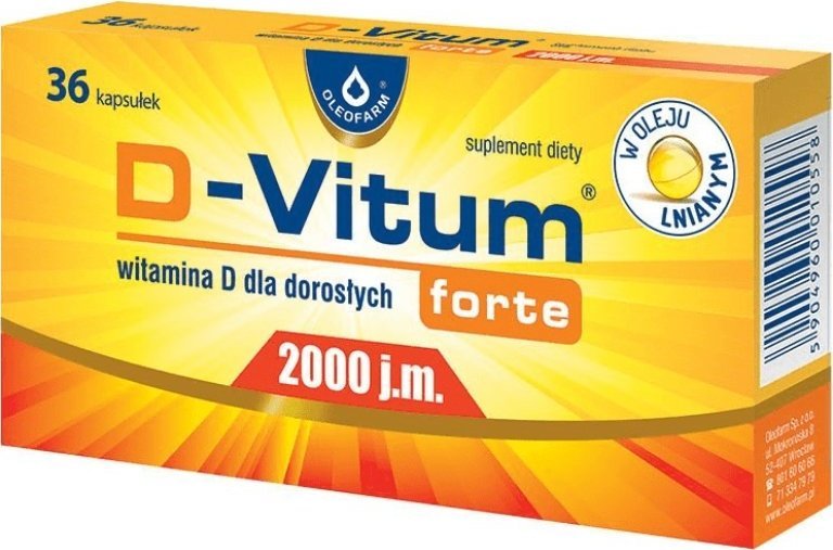 Oleofarm D-Vitum forte 2000 j.m., 36 kapsułek - Długi termin ważności! 1