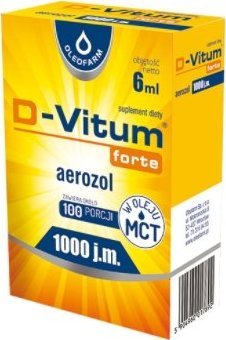Oleofarm D-Vitum Forte 1000 j.m.  aerozol, 6 ml - Długi termin ważności! 1