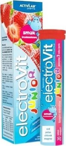 Activlab ElectroVit Junior, truskawka, 20 tabletek musujących - Długi termin ważności! 1