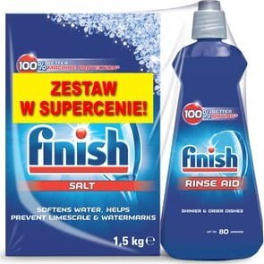 Finish FINISH zestaw płyn nabłyszczający 400ml+sól 1,5kg 1