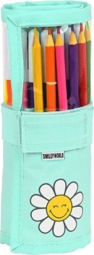Piórnik Smiley Etui szkolne z akcesoriami Smiley Summer fun Walcowanie Turkusowy (27 Części) 1
