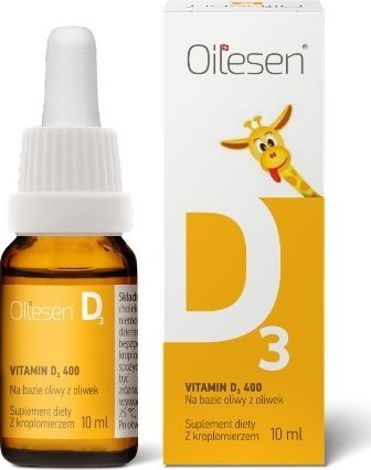 Valentis Oilesen Vitamin D3 400, krople 10 ml - Długi termin ważności! 1
