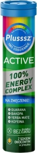 Polski Lek Plusssz Active 100% Energy Complex, 20 tabletek musujących - Długi termin ważności! 1