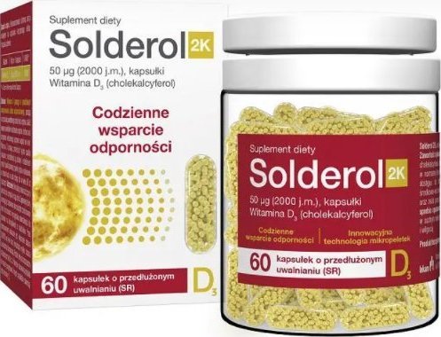 Lek-Am Solderol 2K 2000 I.U. + 0,05mg, 60 kapsułek - Długi termin ważności! 1