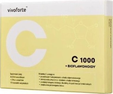 Herbal Pharmaceuticals VivoForte C 1000 + Bioflawonoidy, 10 kapsułek - Długi termin ważności! 1
