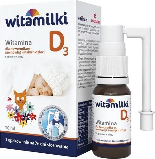 Colfarm Witamilki Witamina D3 aerozol dla dzieci od pierwszych dni życia 10ml - Długi termin ważności! 1
