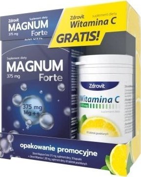 NATUR PRODUKT ZDROVIT Zdrovit Magnum Forte 30 kapsułek + Zdrovit Witamina C 200 mg 60 tabletek - Długi termin ważności! 1
