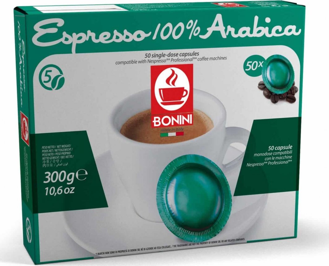 Italian Coffee Bonini Espresso 100% Arabica do Nespresso Professional - 50 kapsułek 1