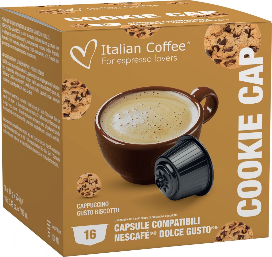 Italian Coffee Cookie Cap (Cappuccino al BISCOTTO) Italian Coffee kapsułki do Dolce Gusto - 16 kapsułek 1