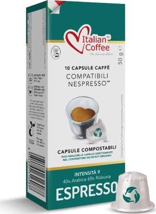 Italian Coffee Espresso (kapsułka biodegradowalna) Italian Coffee kapsułki do Nespresso - 10 kapsułek 1