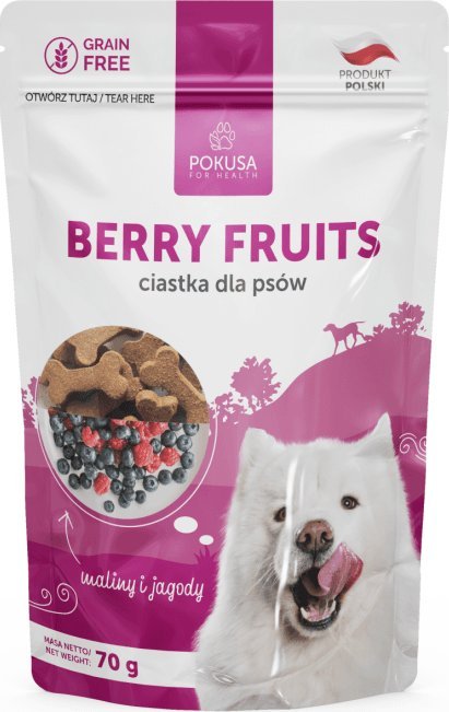 POKUSA POKUSA Berry Fruits - owoce i zioła 70g - Ciastka dla psa 1
